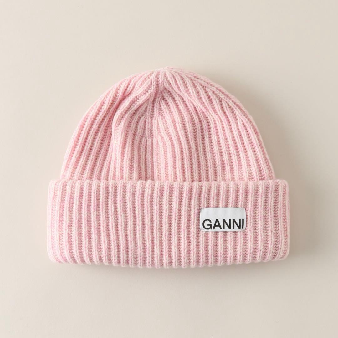 GANNI ガニー　ピンク　ニット帽