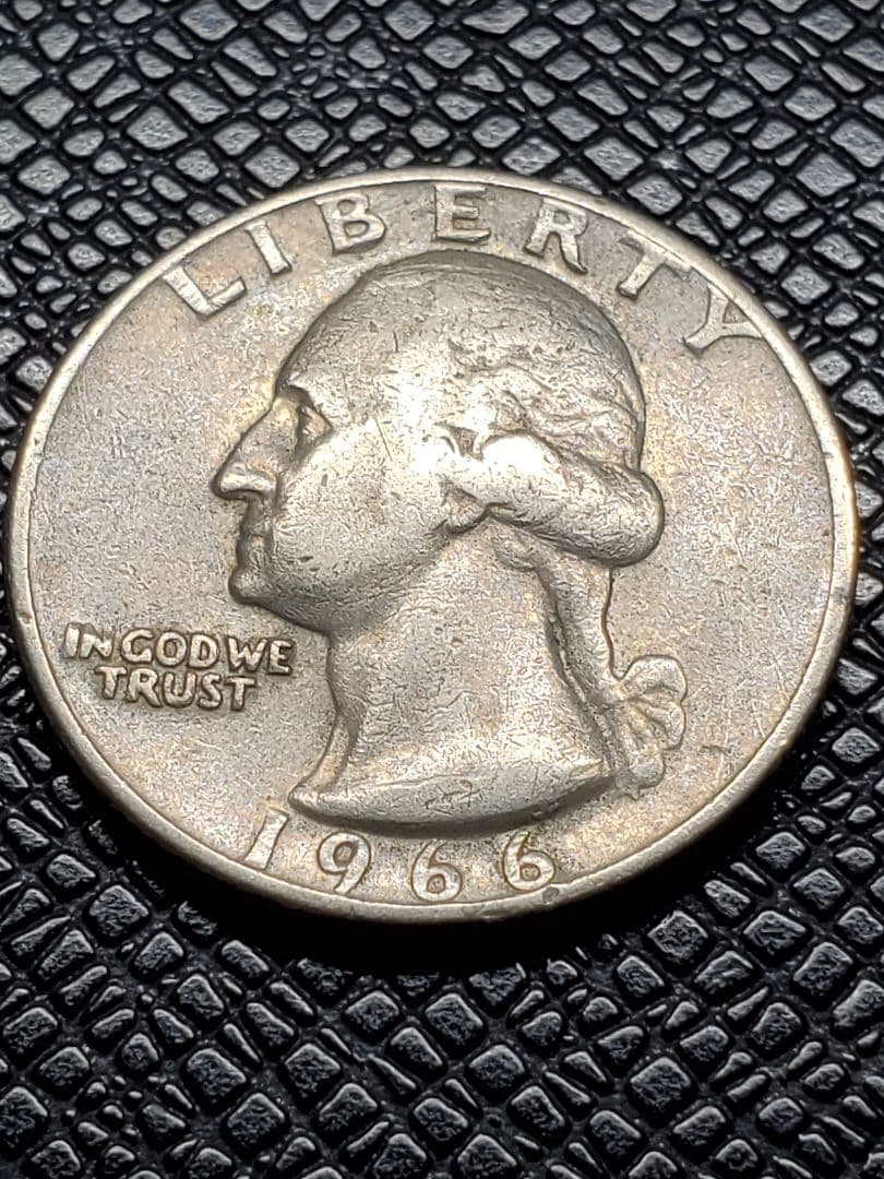 264.　美品　1966年　アメリカ　ワシントン　クォーター　25セント　