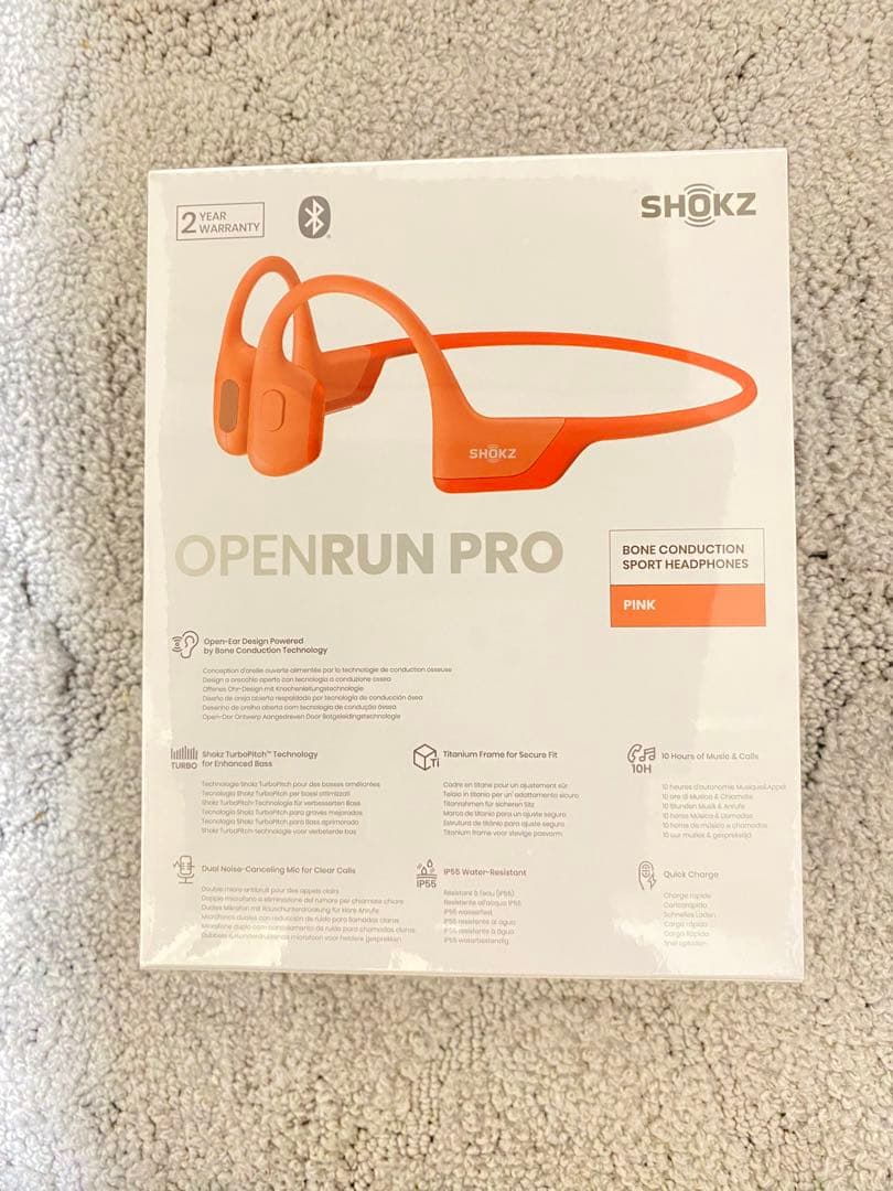 【新品未開封】Shokz OpenRun Pro 骨伝導イヤホン ピンク