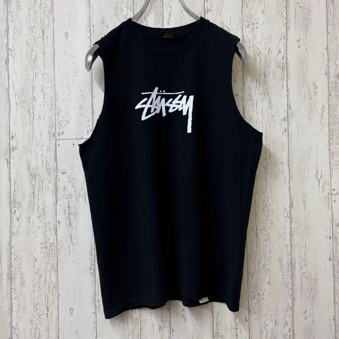 【激レア】STUSSY ステューシー　タンクトップ　ノースリーブ　完売モデル　黒