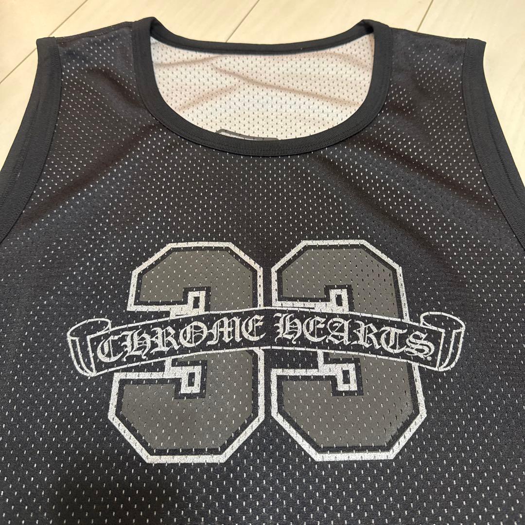 【新品】クロムハーツ リバーシブルメッシュタンクトップ ブラック×シルバー L