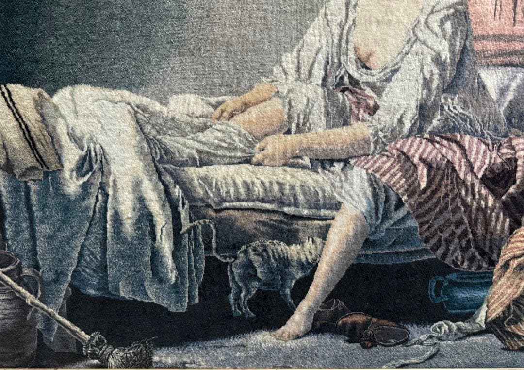 イラン製　装饰的ペルシャ緞通 タブリーズ 女性の肖像　毛100% 送料込み