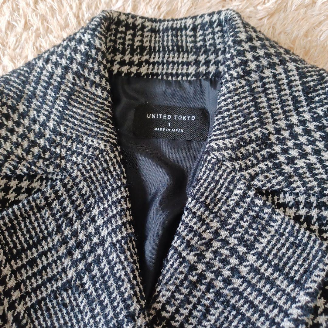 ユナイテッドトウキョウ　チェックコート　チェスターコート　ツイード