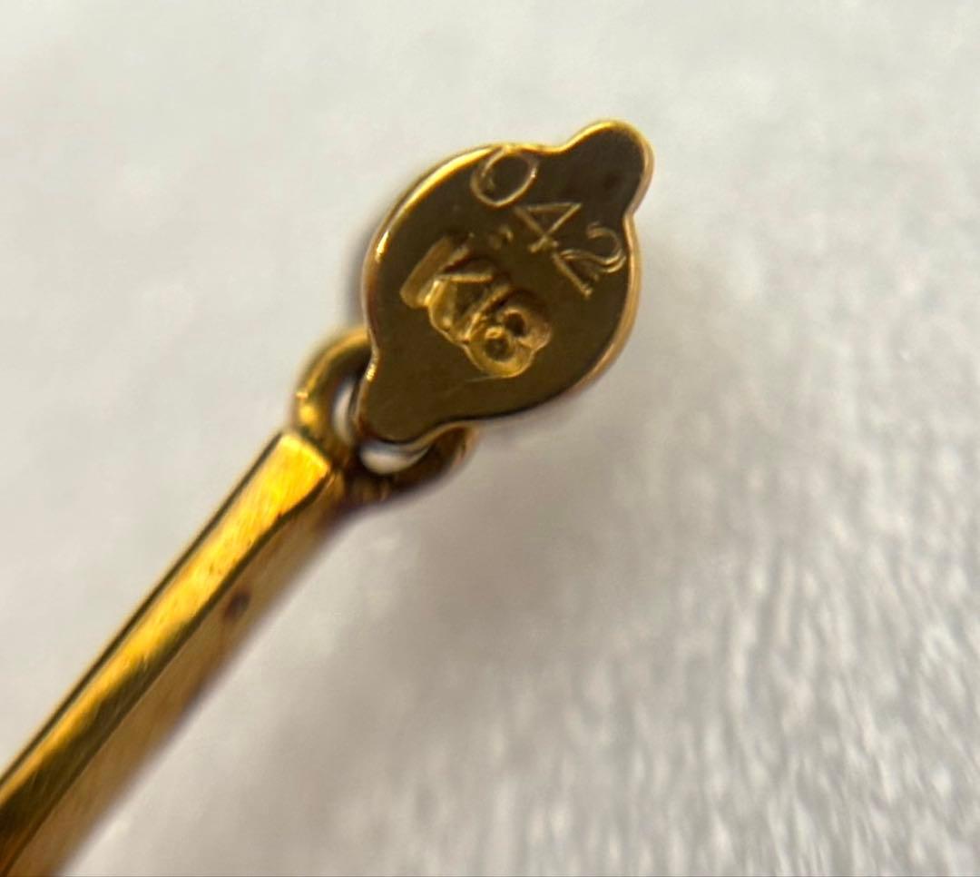 【 K18 / ネックレストップ】ダイヤ0.42ct チャーム 1.12g