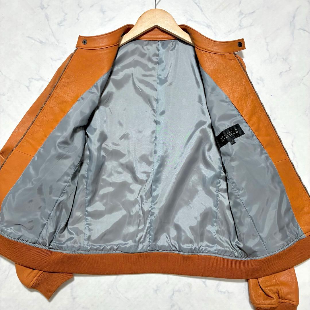 希少カラー/美品✨ムッシュニコル ライダース ジャケット 48 キャメル系 L