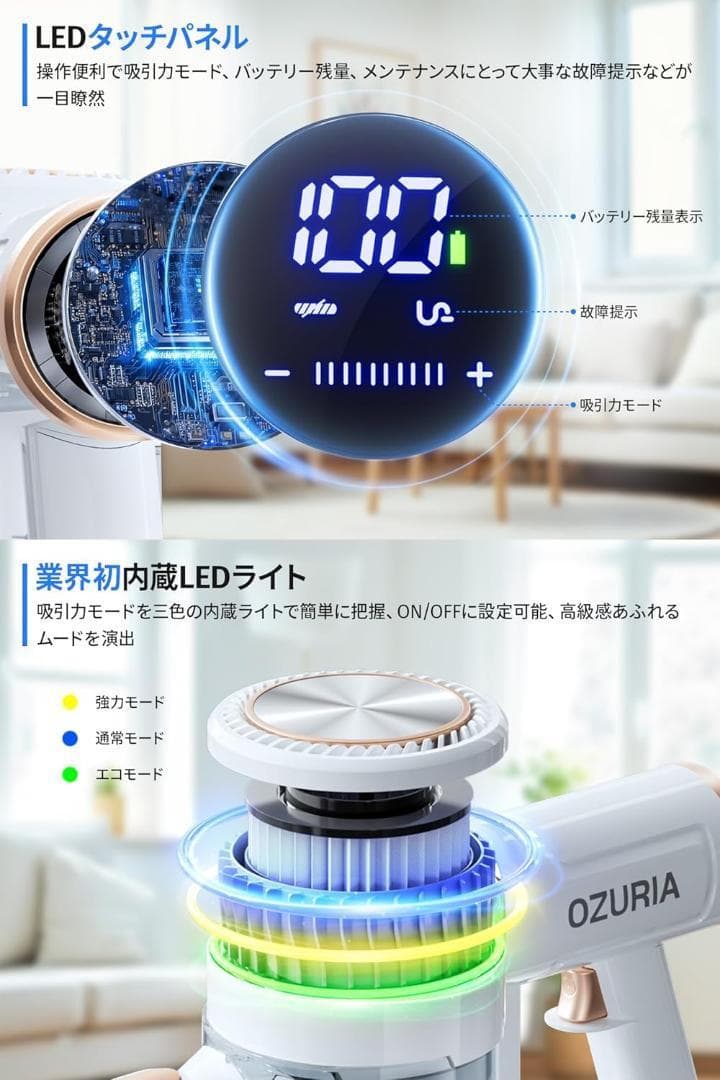 コードレスクリーナー　 掃除機　50000pa超強力吸引 軽量　自立式　新品