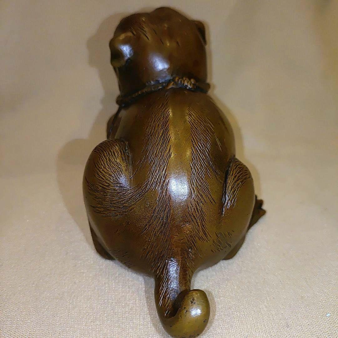 ブロンズ 犬の彫刻　犬の置物　芸術オブジェ