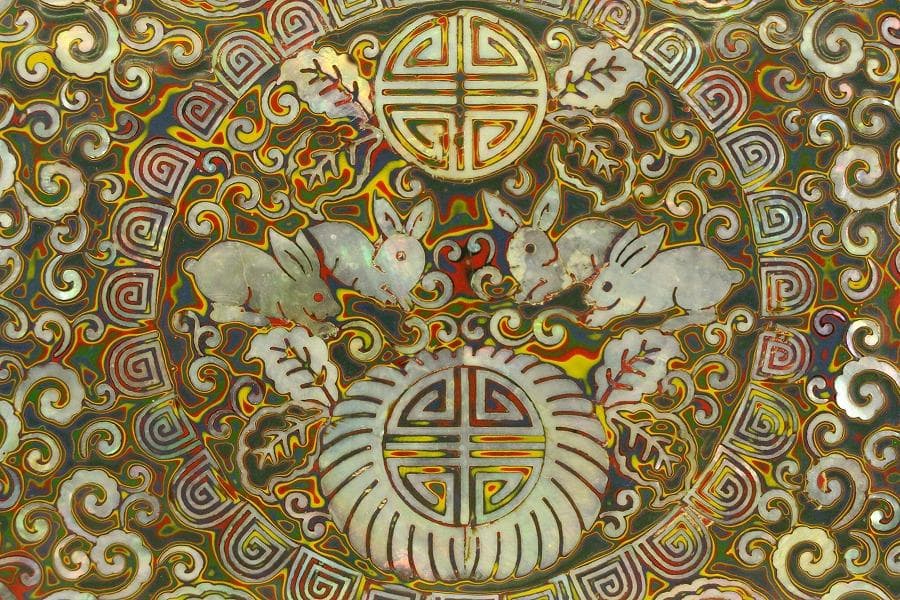 朝鮮 韓国 螺鈿 宝石箱 細密蝶模様(A850)