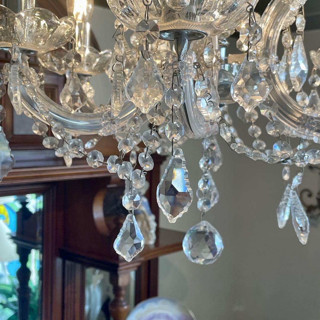 r196 エレガントなクリスタルガラス 6灯 シャンデリア