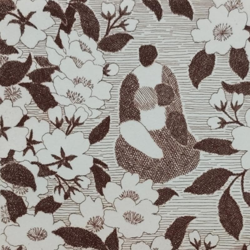 ☆西村一夫☆「座る婦人」銅版画　八ツサイズ ED20/150 未使用！