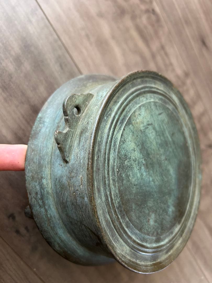 貴重 江戸時代 名工鋳物師 西村和泉守作 鉦吾 古銅製