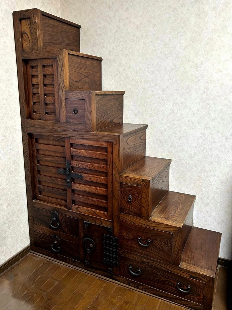 階段箪笥　右下がり7段　下部分４段のみ