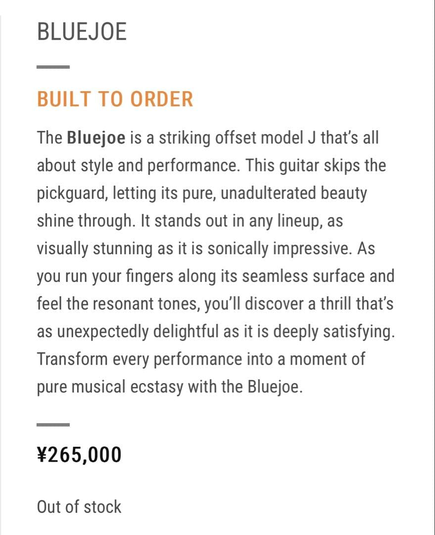 Sondelli Guitars BLUE JOE ジャズマスター エレキギター