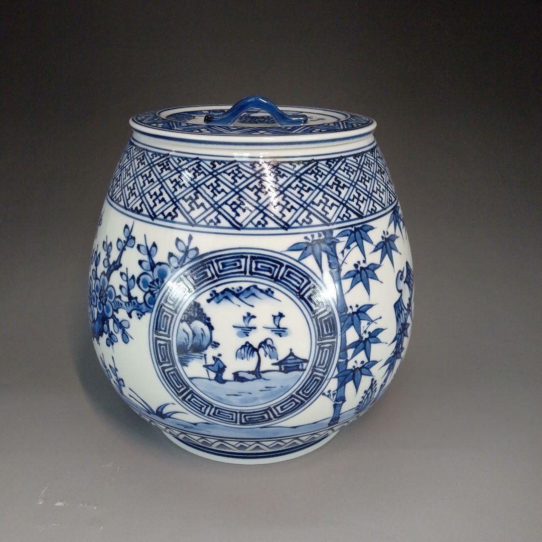 芋頭　祥瑞　染付　水指