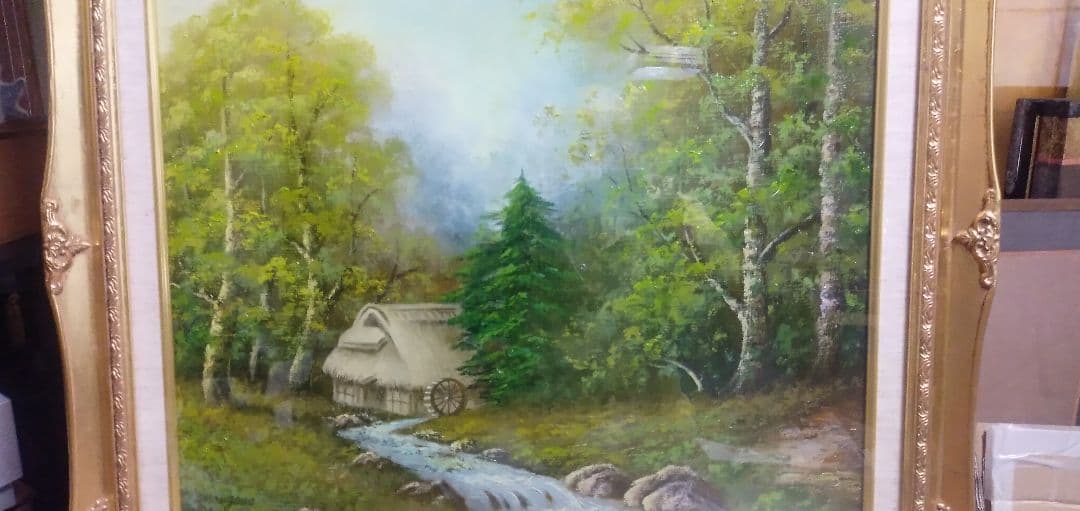 長谷川音市の10号直筆油絵です