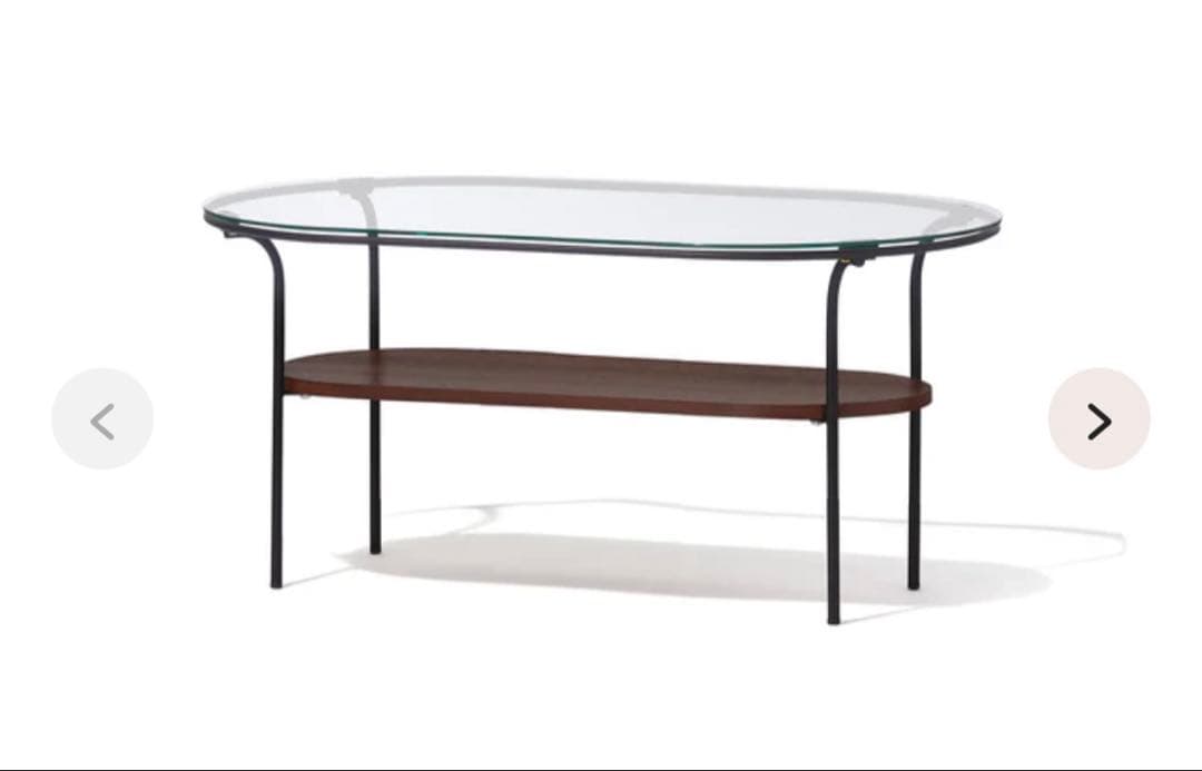 Francfranc ガラス天板 楕円形テーブル