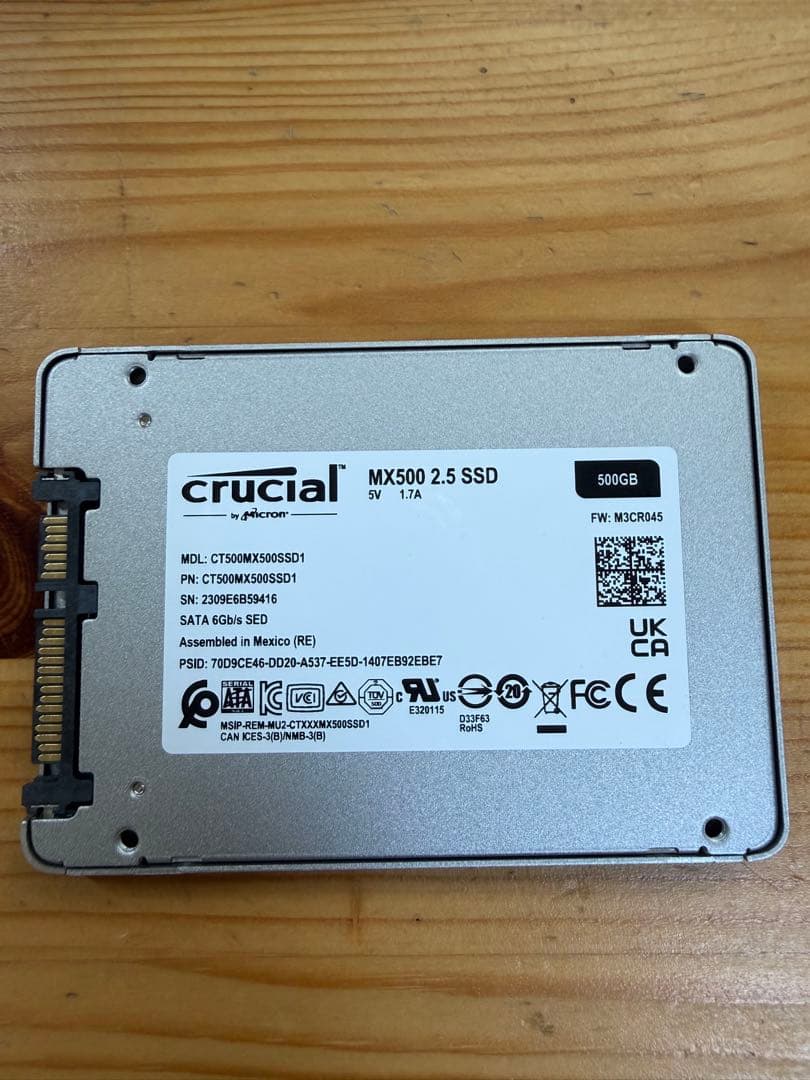 内蔵型SSD WD Crucial 500GB SSD