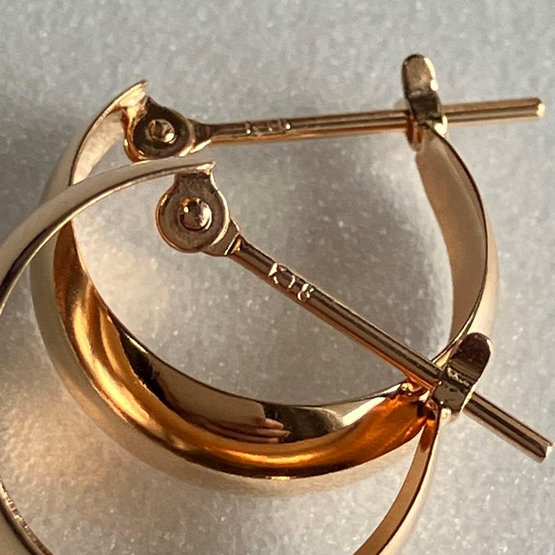 k18 ピンクゴールド　5×13 月甲 フープピアス