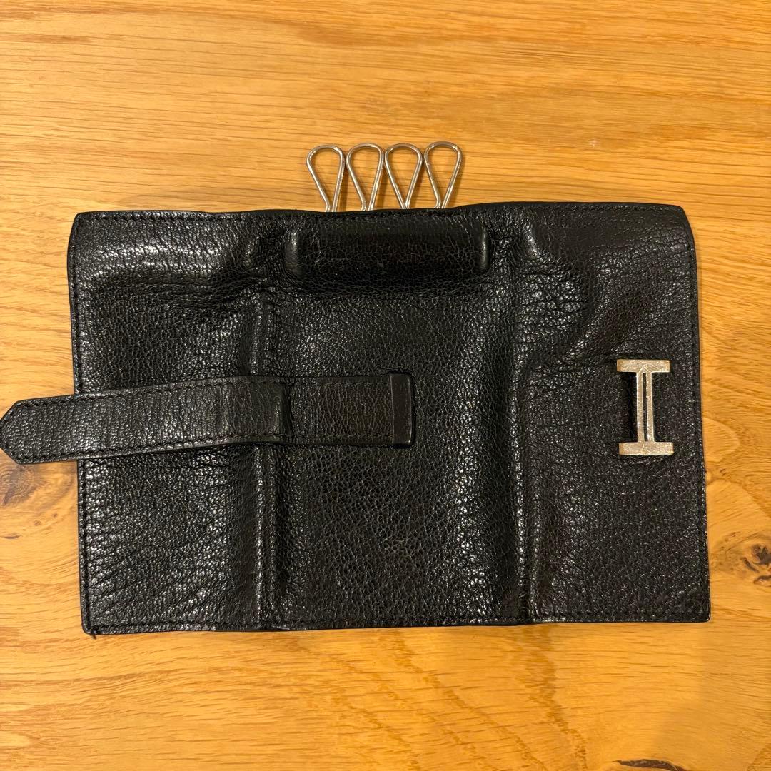 HERMES べアン　ブラックレザー キーケース