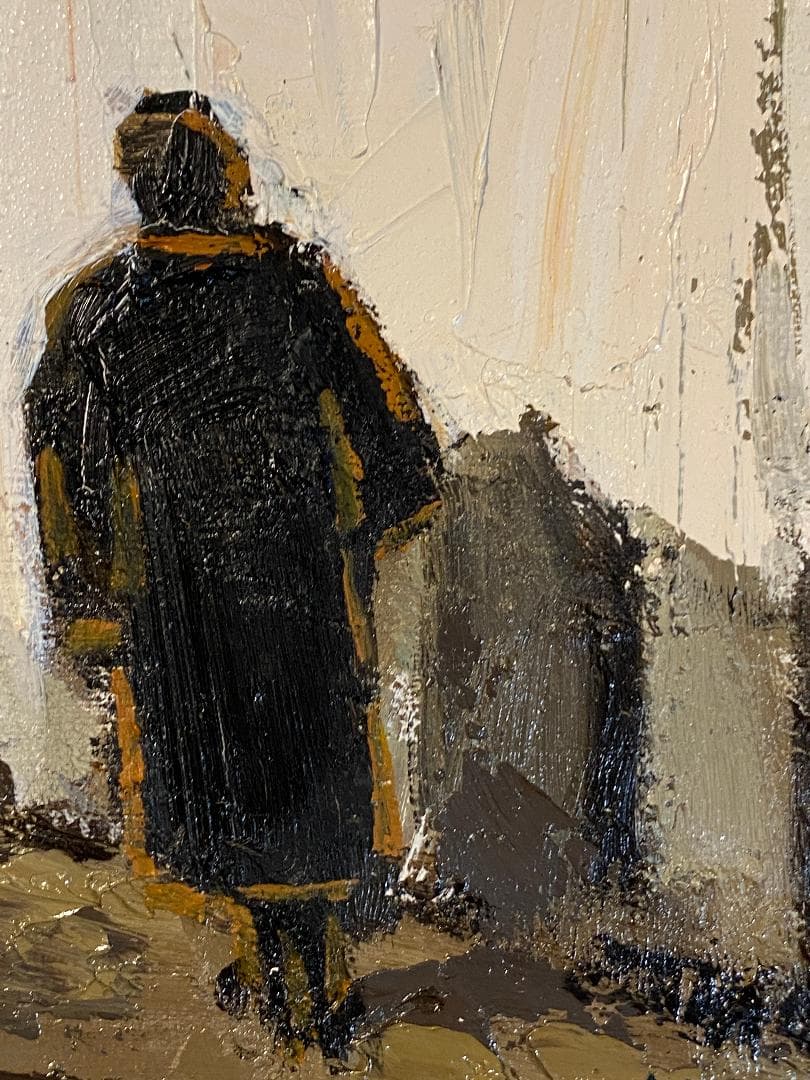 「真作」加納秀雄「ロハの裏町」風景画　油彩画　額装　サイン有り　F8号