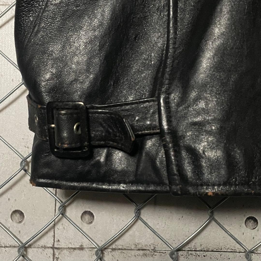 MIDCOAST ライダースジャケット 羊革 革ジャン 本革 短丈 黒 M