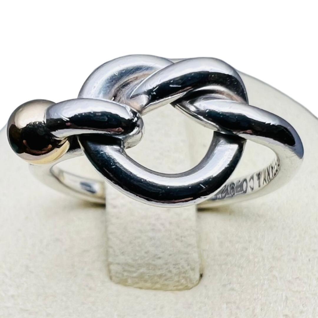 【極美品】TIFFANY リング 指輪 ラブノット コンビ 925 750 8号