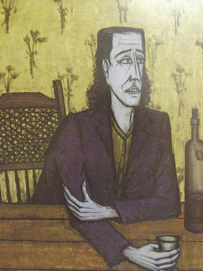 ベルナール・ビュッフェ、「Femmes buvant」、希少画集の額装画