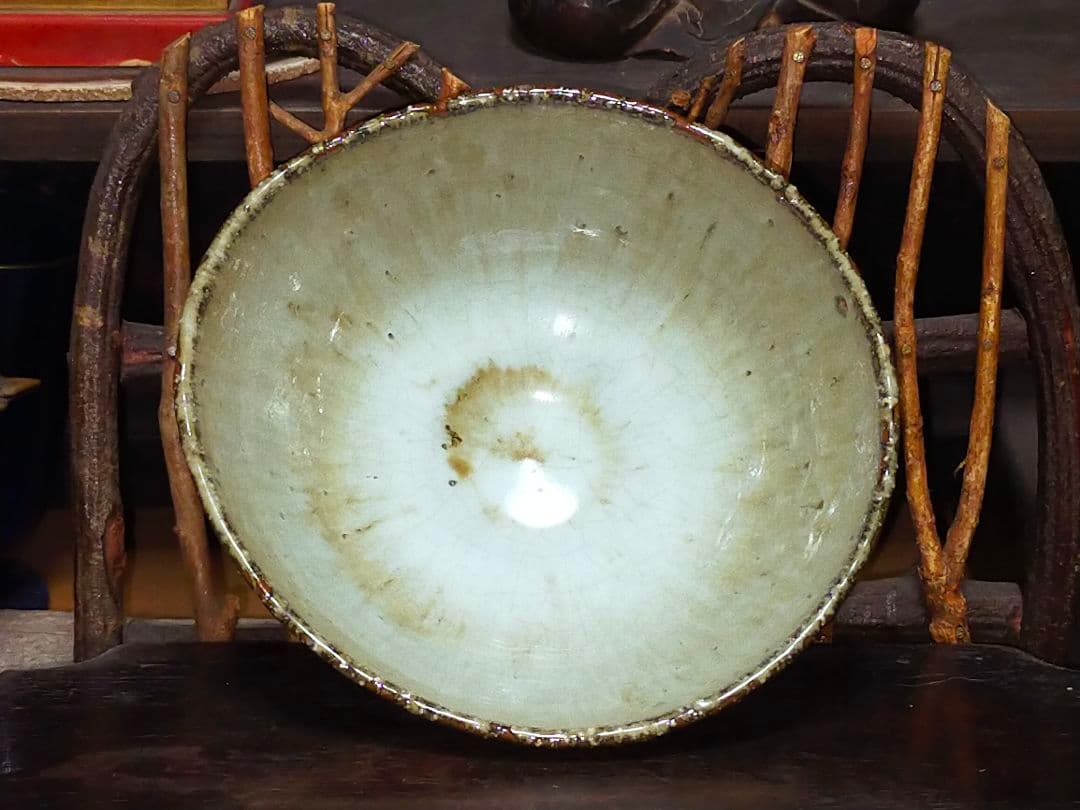 ♥美濃焼　青山鉄郎　白釉　茶碗　共箱付き　骨董品