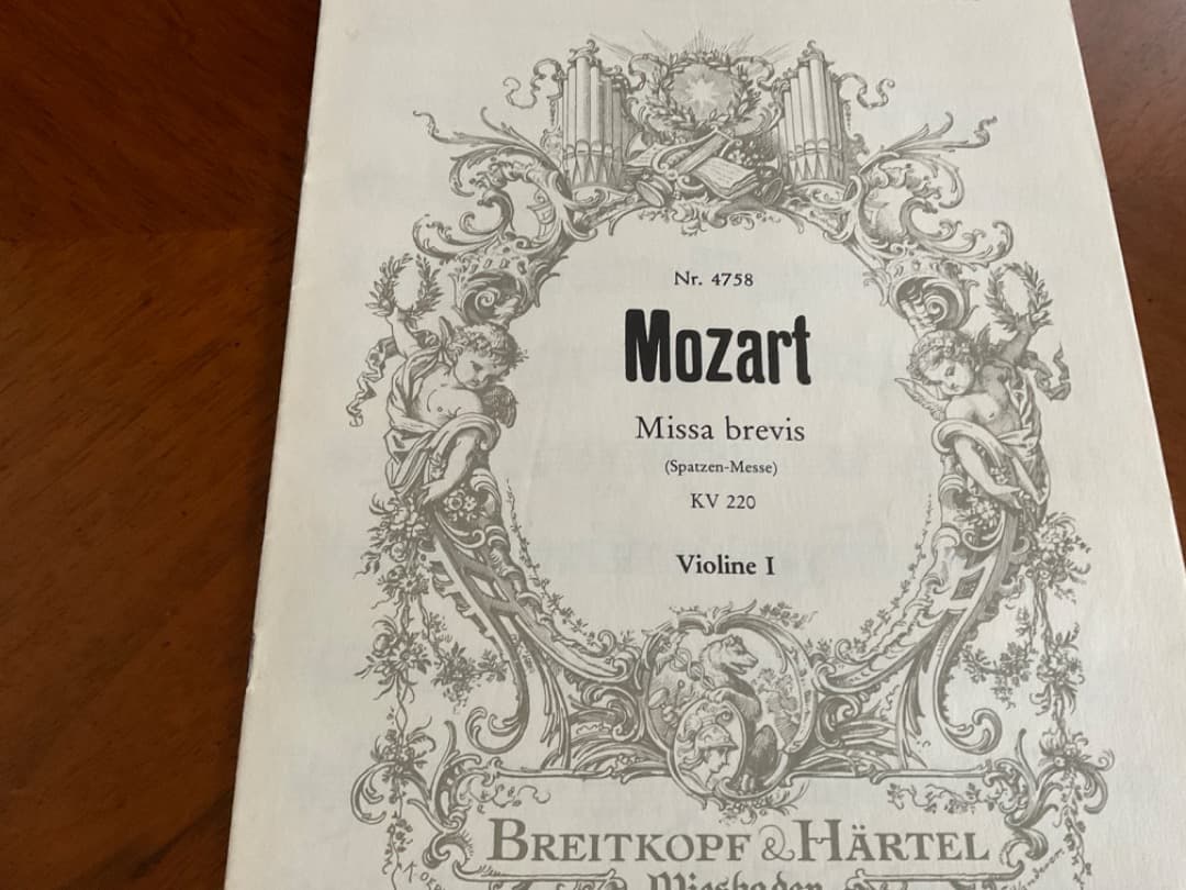 オーケストラ全パート譜　モーツァルト　雀のミサ　ミサブレビス　k.220 未使用