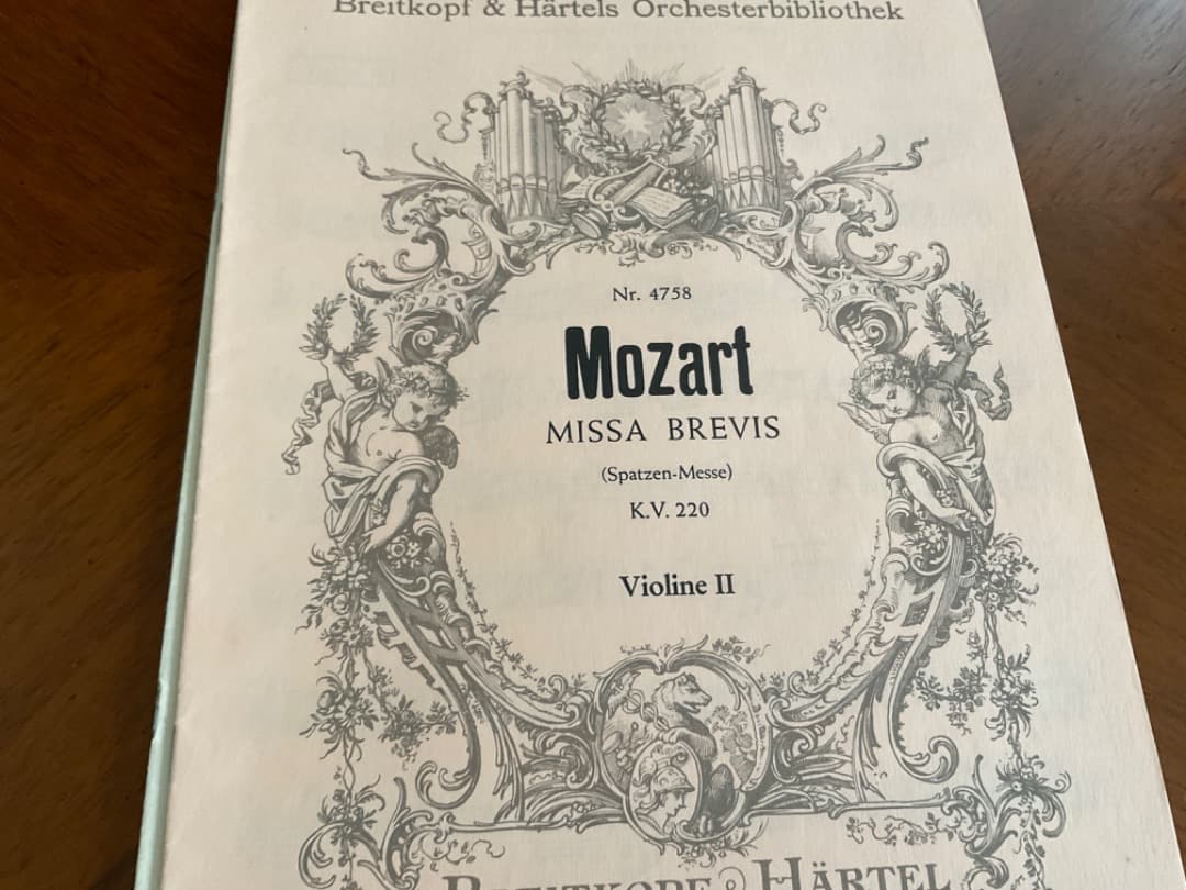 オーケストラ全パート譜　モーツァルト　雀のミサ　ミサブレビス　k.220 未使用