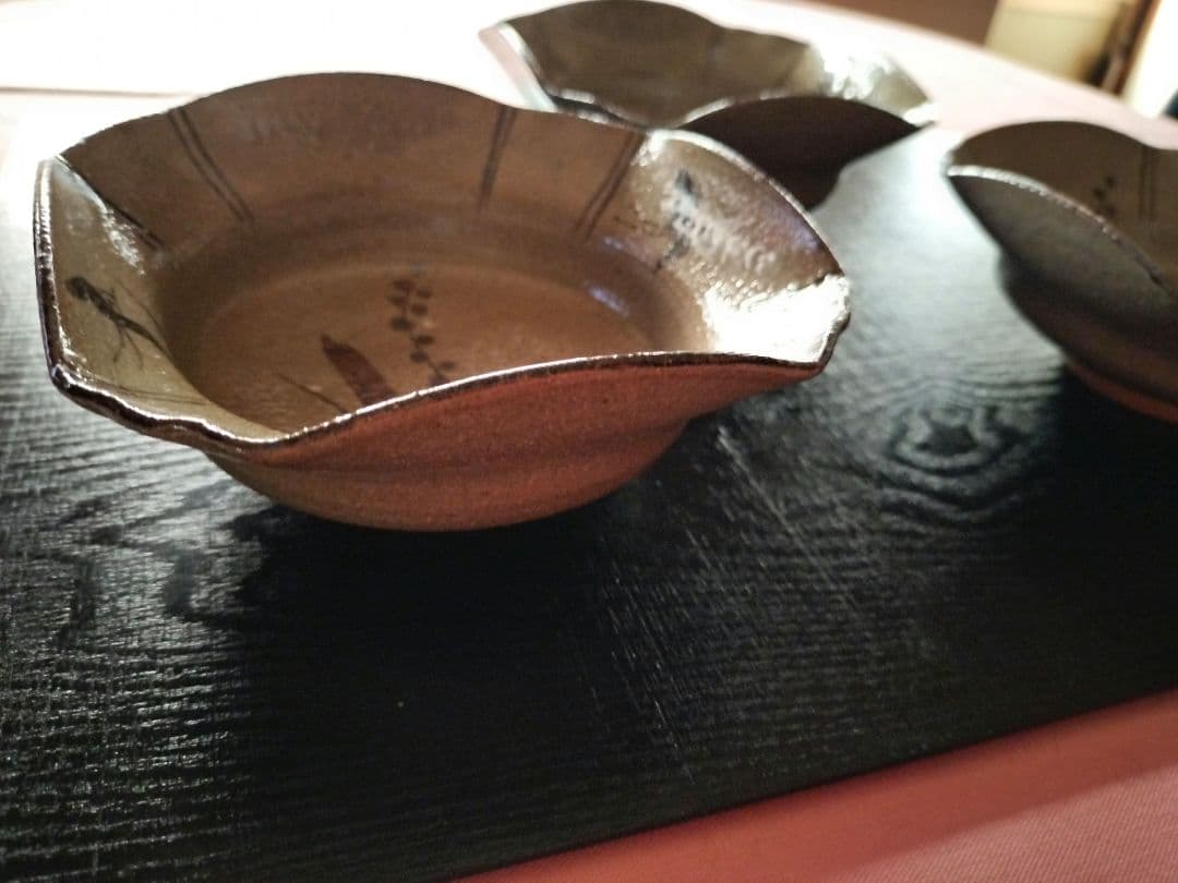 人間国宝 中里重利 　絵唐津　小鉢 向付 ３枚