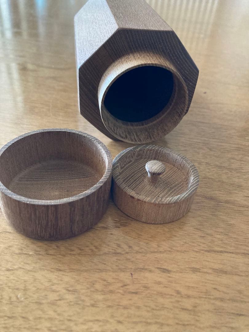 神代欅茶筒正峰作　千年の杢　木地師正夫作