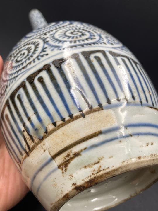 古伊万里　蛸唐草　27cm 鶴首　徳利　花入　一輪挿し　御神酒徳利