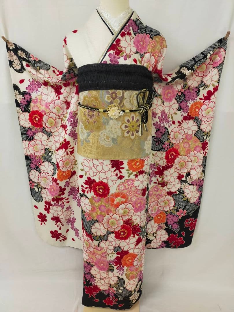 売約済み【WA-Modern】★★豪華絢爛!!　正絹絞り振袖7点フルセット★★