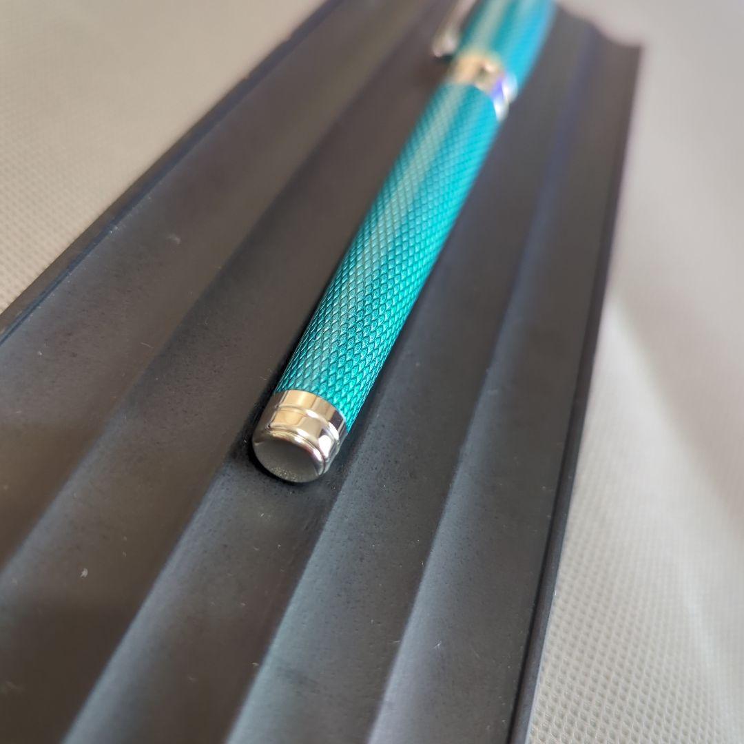 STデュポン「ラインD　ギヨシェアンダーラッカー　アクアマリン」ローラーボール