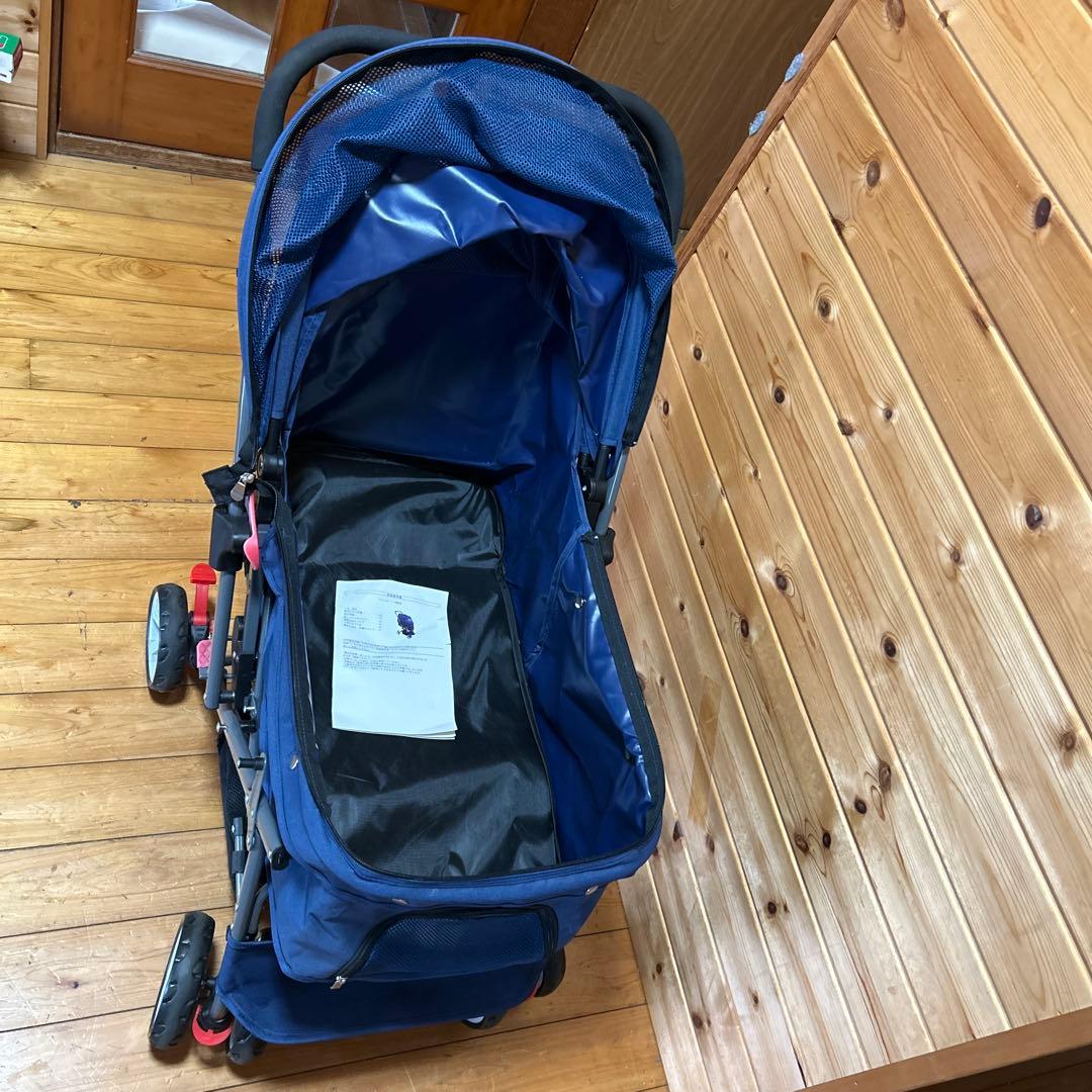 ネイビー ペットカート 折りたたみ式