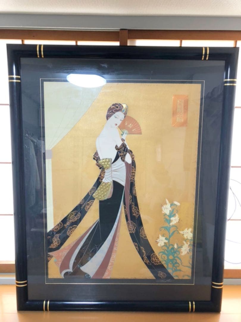 絵画 肖像画 版画 壁掛け額入り 骨董品 中国版画