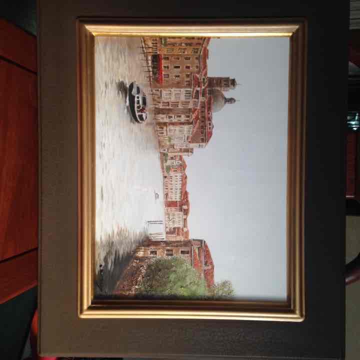 昼下がりの運河   塚越仁慈   絵    インテリア