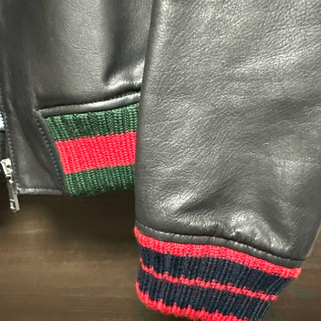 o*i様 GUCCI グッチ レザージャケット メンズ48ブラックパンサー