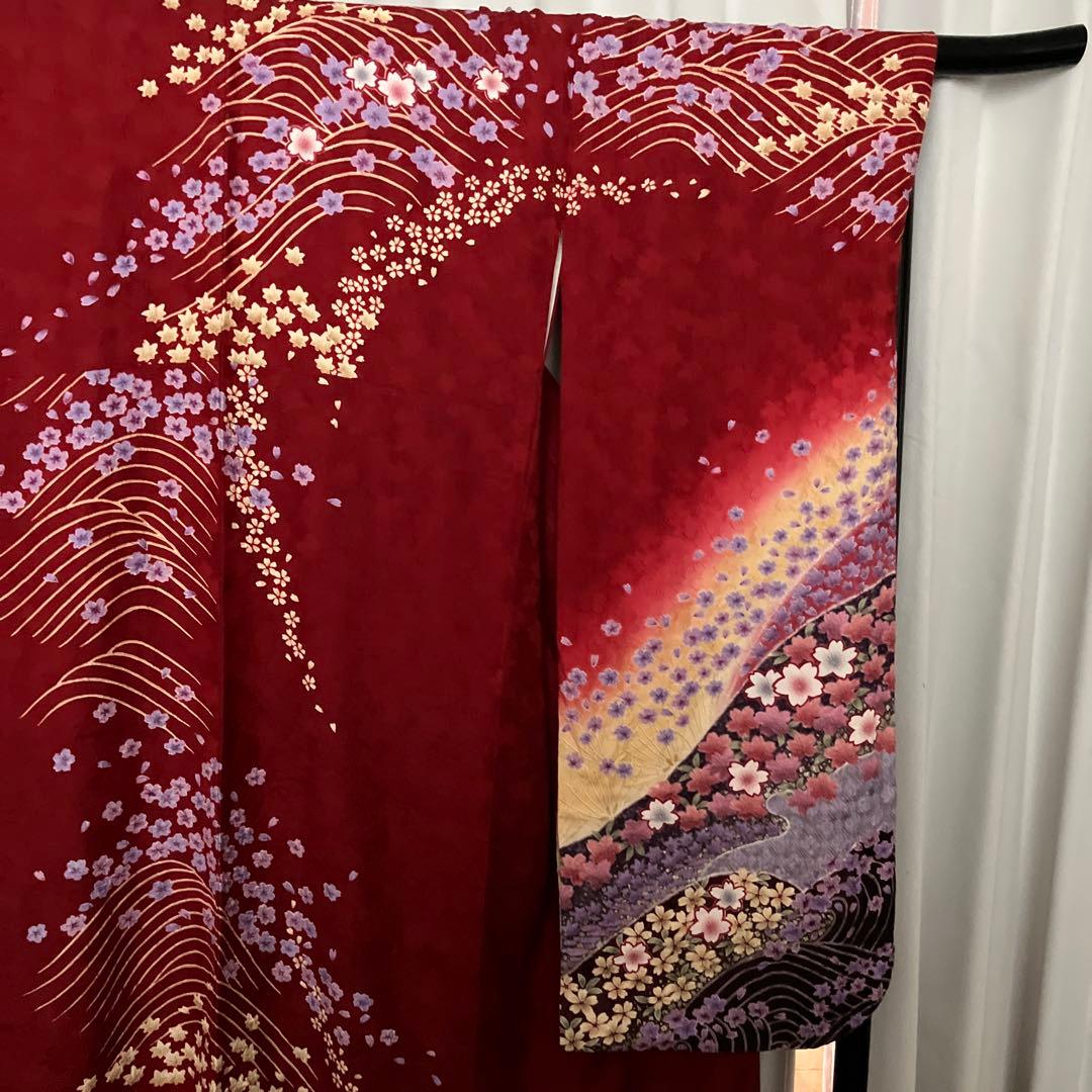 正絹振り袖着物.絞り　身丈160㎝