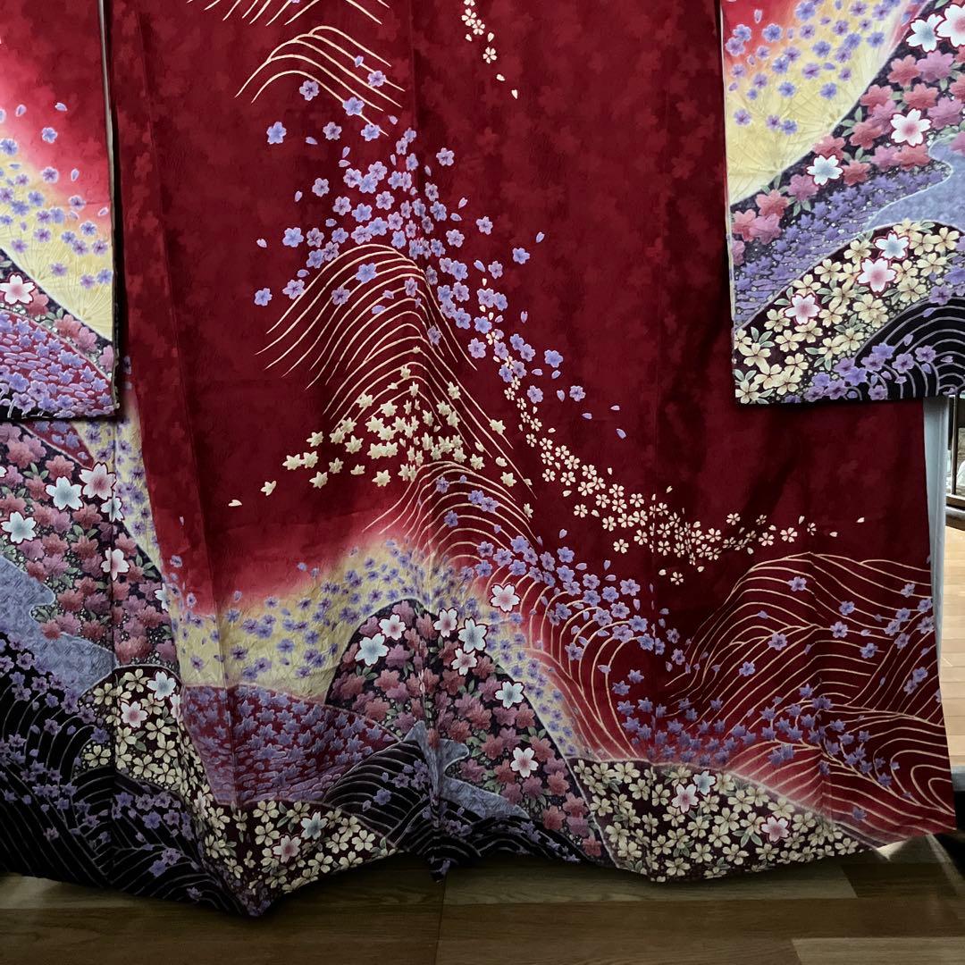 正絹振り袖着物.絞り　身丈160㎝