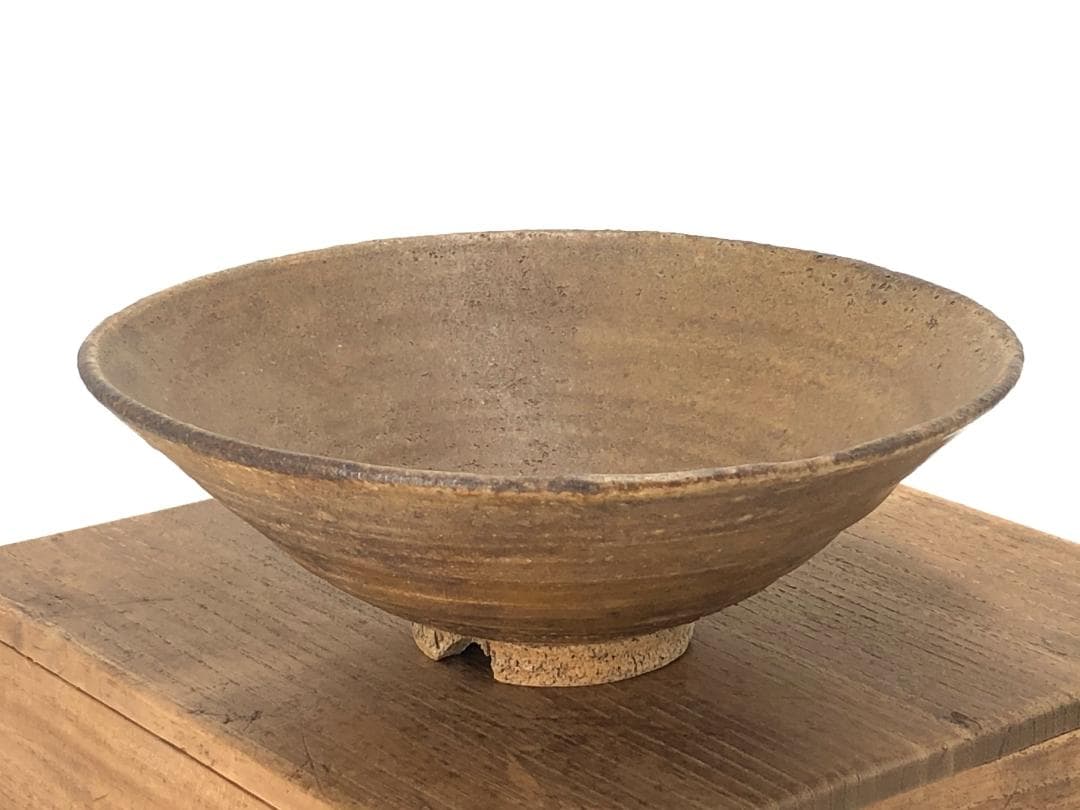 【 黄瀬戸平茶碗　古瀬戸 】　伝世品　共箱　研究家識