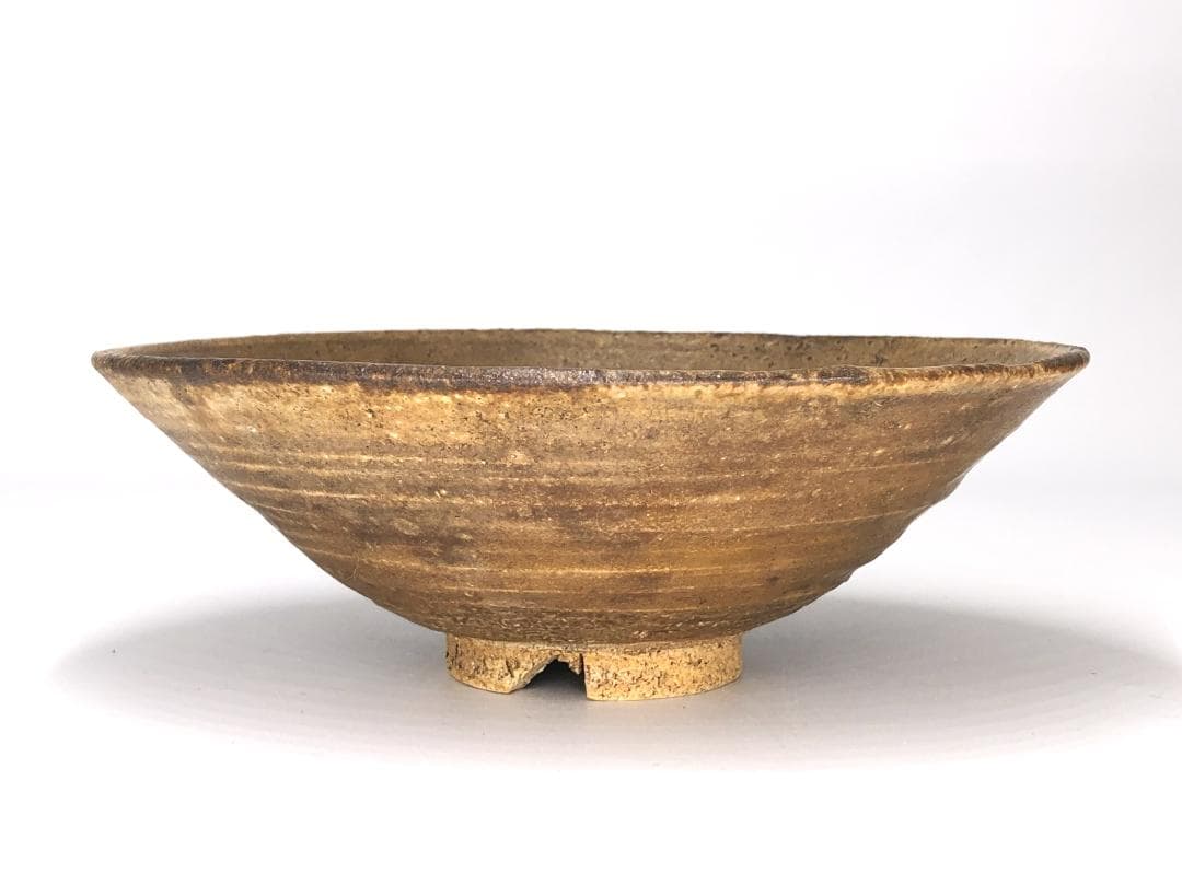 【 黄瀬戸平茶碗　古瀬戸 】　伝世品　共箱　研究家識