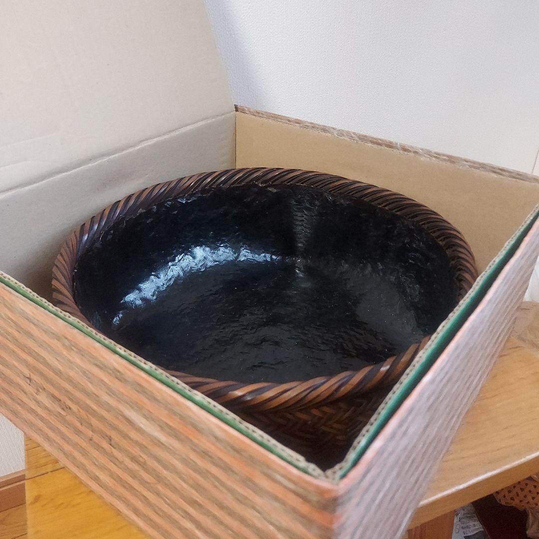 未使用　美品　初釜　茶道具　竹籠　炭斗　炭入れ　炭籠　竹細工　火鉢