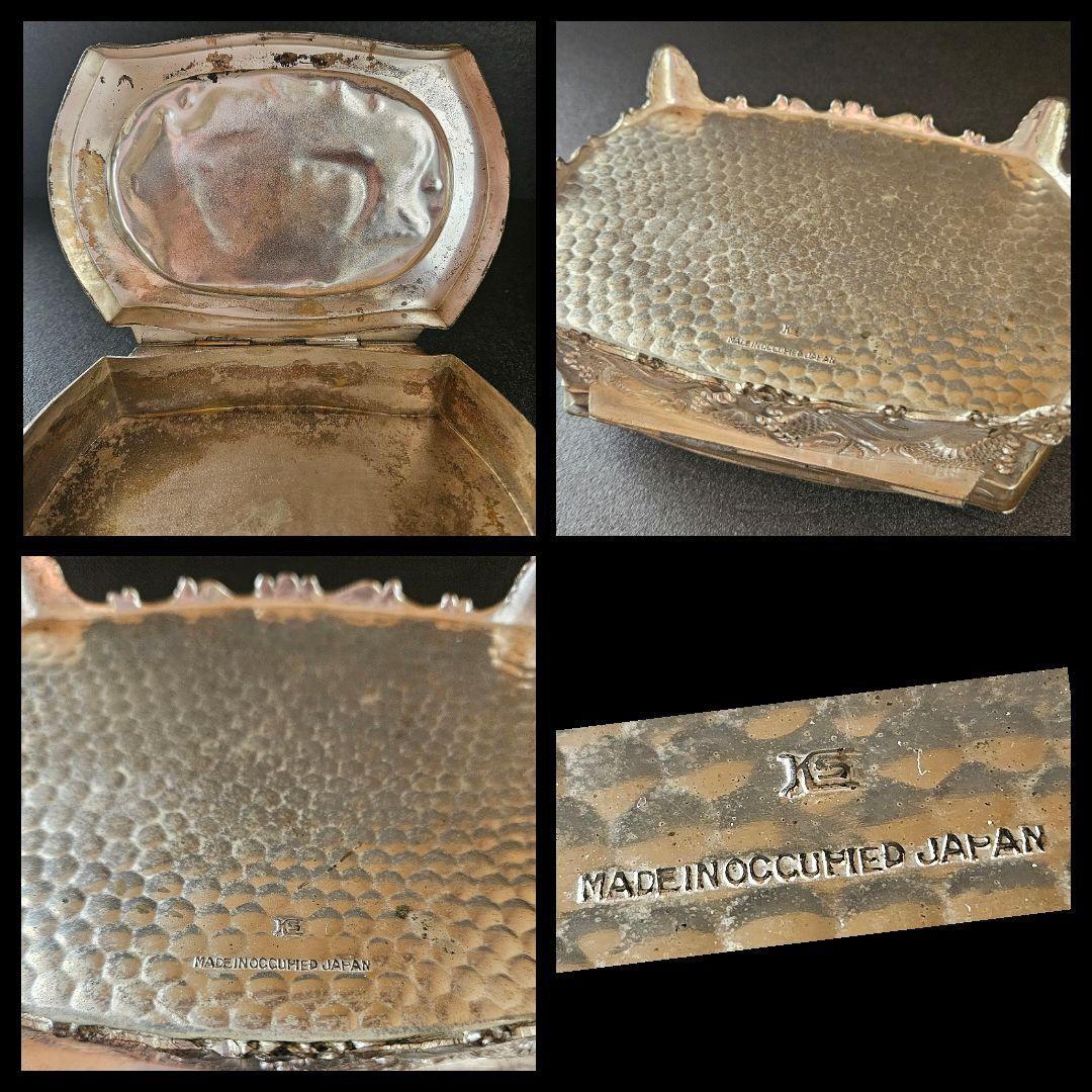 MADE IN OCCUPIDE JAPAN　陽刻浮彫　龍　城　富士山　宝石箱