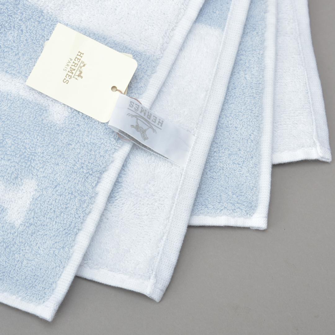 新品◇エルメス アヴァロン バスタオル ベビータオルケット100×55ブルー箱付