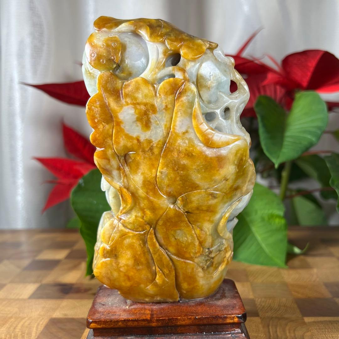 【本翡翠】吉祥唐子置物　高さ18、5cm