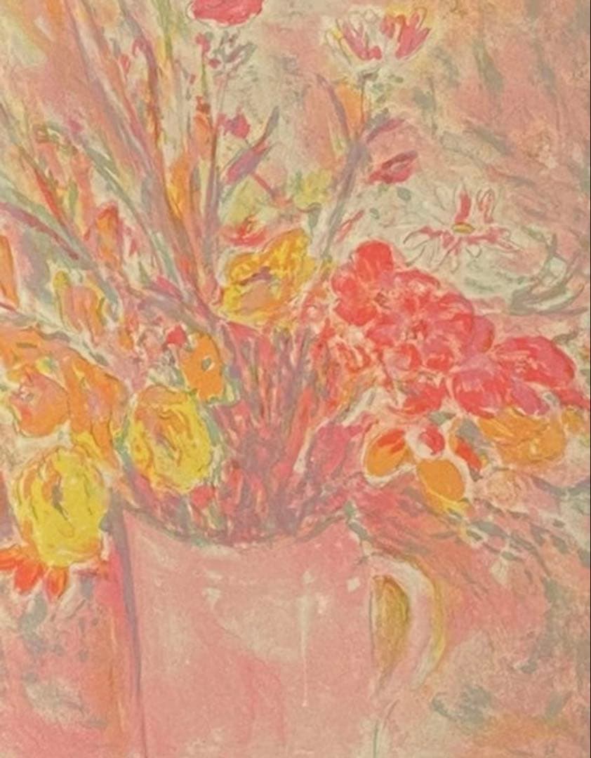 ジョルジュフェール　リトグラフ　花　12/120 自筆サイン有　存在感ある大きさ