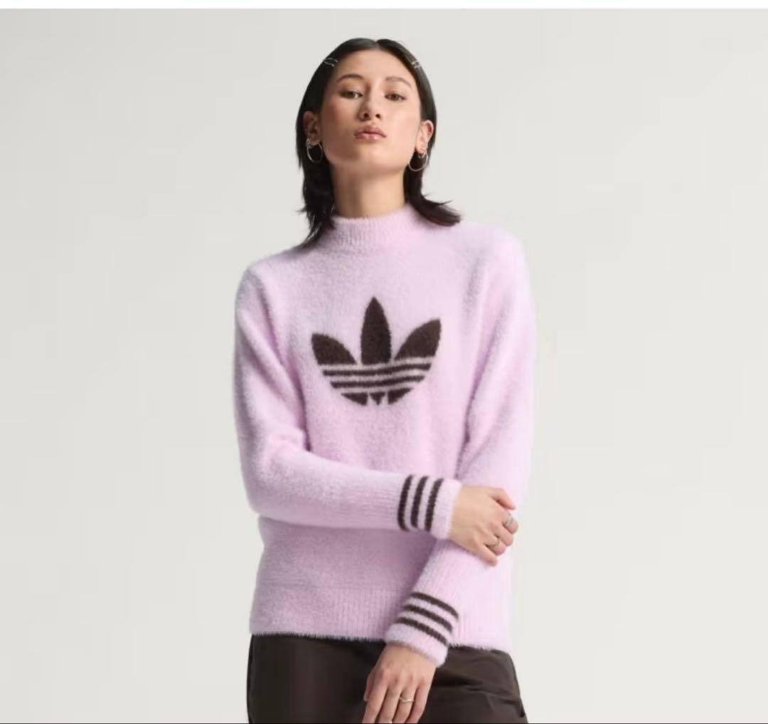 adidasオリジナルス　トレフォイルセーター　ピンク　レディース