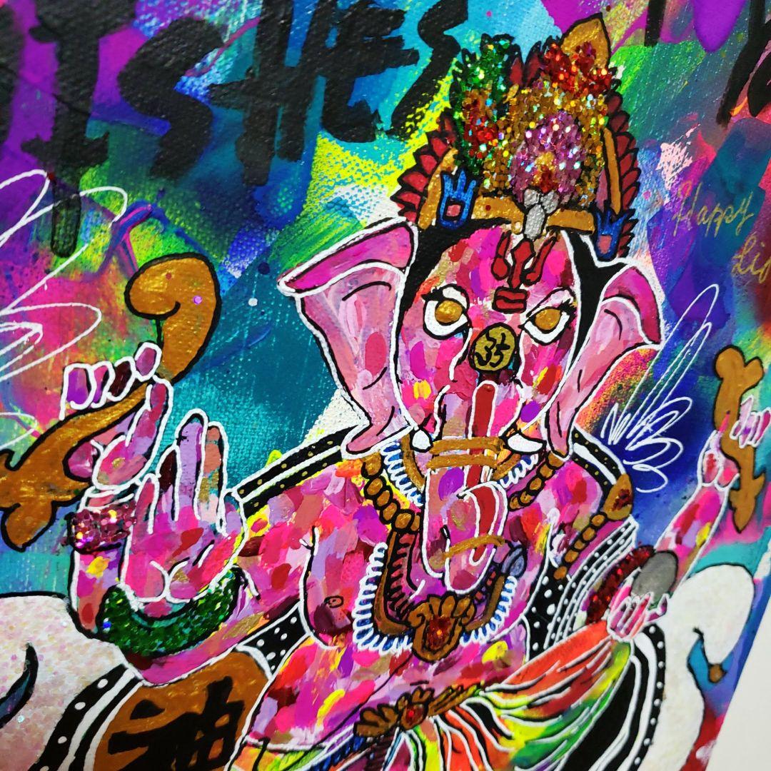 【一点物アート】ガネーシャ【現代アート,コラージュ】